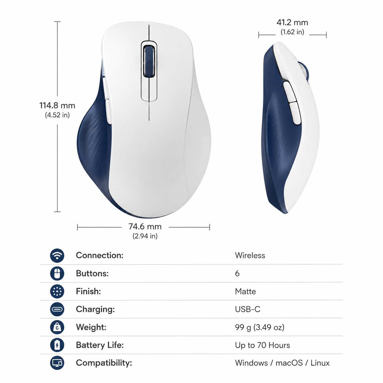 Wireless Ergonomic Mouse
