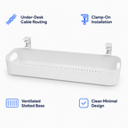 Under-Desk Cable Management Tray