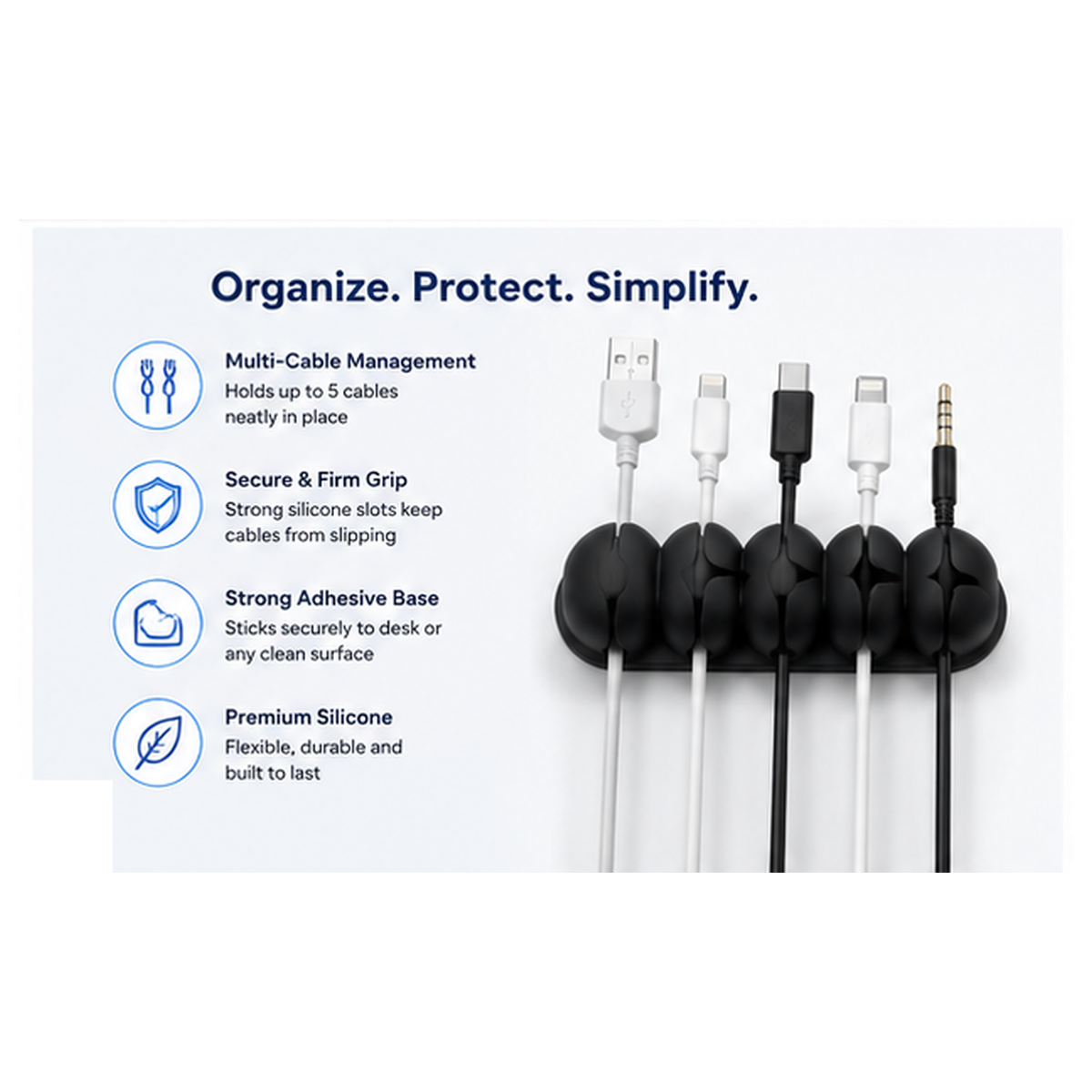 Silicone Cable Organizer Clips
