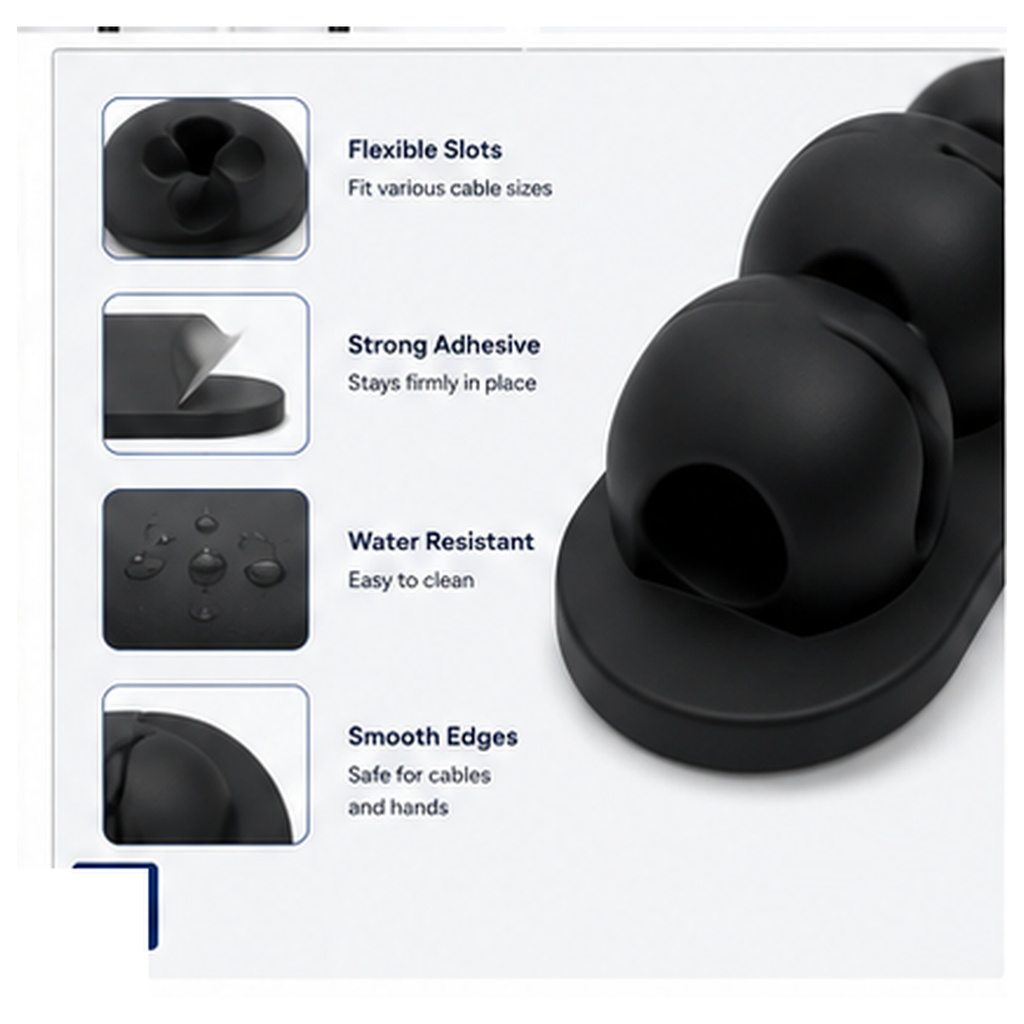Silicone Cable Organizer Clips